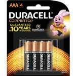 DURACELL COPPERTOP ALKALINE AAA BATTERY PACK 4