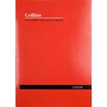 COLLINS A24 SERIES ACCOUNT BOOK DOUBLE LEDGER FEINT RULED STAPLED 24 LEAF A4 RED