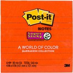 POSTIT 6756SSAN SUPER STICKY LINED NOTES 98 X 98MM PLAYFUL PRIMARIES PACK 6