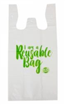 CAPRI REUSABLE SINGLET BAGS LARGE 520X280X150MM 36 MICRON WHITE PK100