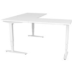 CONSET 50143 ELECTRIC HEIGHT ADJUSTABLE LSHAPED DESK 1800 X 800MM  1800 X 600MM WHITEWHITE