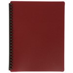 MARBIG DISPLAY BOOK REFILLABLE 20 POCKET A4 MAROON