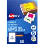 AVERY 36103 L7165FO HIGH VISIBILITY SHIPPING LABEL LASER 8UP FLUORO ORANGE BOX 25