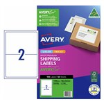 AVERY 936086 J8168 SHIPPING LABELS INKJET 2UP WHITE PACK 50