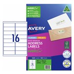 AVERY 959003 L7162 QUICK PEEL ADDRESS LABEL WITH SURE FEED LASER 16UP WHITE PACK 100
