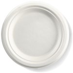 BIOPAK BIOCANE ROUND PLATE 180MM WHITE PACK 125