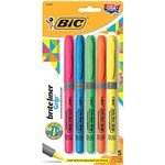 BIC BRITELINER GRIP HIGHLIGHTER PEN STYLE CHISEL ASSORTED PACK 5