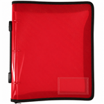 ZIPPER BINDER A4 3D 25MM WITH HANDLE RED