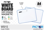 PICTOR MAGNETIC DRY ERASE A4 DOUBLE SIDED WHITEBOARD PE INCL BLACK MARKER W915