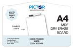 PICTOR DRY ERASE A4 WHITEBOARD MDF DOUBLE SIDED PLAIN W939