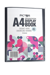 PRESENTATION DISPLAY BOOK A4 WITH INSERT COVER 40PKT BLACK