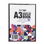 PICTOR PRESENTATION DISPLAY BOOK A3 WITH INSERT COVER 20 POCKET BLACK