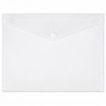 DOCUMENT WALLET PP WITH BUTTON  A4 CLEAR