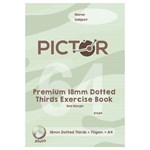 PICTOR PREMIUM A4 64 PAGE EXERCISE BOOK 18MM DOTTED THIRDS 70GSM PLUTO