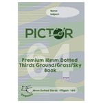 PICTOR COLOURED  64 PAGE GROUND  GRASS  SKY EXERCISE BOOK A4 18MM DOTTED THIRDS PEGASUS