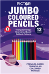 PICTOR DOMS PREMIUM JUMBO COLOURED PENCILS 50MM PACK 12