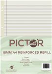 PICTOR REINFORCED A4 LOOSE LEAF REFILL 18MM DOTTED THIRDS 50 SHEET