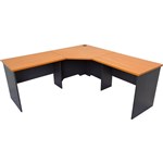 RAPID WORKER CORNER WORKSTATION COMPLETE 1800 X 1800 X 750MM CHERRYIRONSTONE