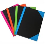 BLACK AND RED NOTEBOOK CASEBOUND RULED AZ INDEX 192 PAGE A5 ASSORTED CORNERS