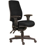 ERGOSELECT SPARK ERGONOMIC CHAIR HIGH BACK 3 LEVER SEAT SLIDE BLACK NYLON BASE ADJUSTABLE ARMS ONYX