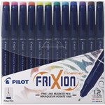 PILOT FRIXION ERASABLE FINELINER PEN 045MM ASSORTED PACK 12