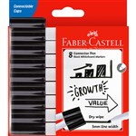FABERCASTELL CONNECTOR WHITEBOARD MARKER BULLET BLACK PACK 8