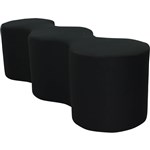 SYLEX LAVA LOUNGE CHAIR TRIPLE STRAIGHT SHAPE BLACK
