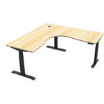 RAPIDLINE BOOST PLUS HEIGHT ADJUSTABLE CORNER WORKSTATION 1800 X 1800 X 750MM NATURAL OAK TOP  BLACK FRAME