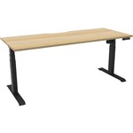 RAPIDLINE BOOST LIGHT SINGLE SIDED WORKSTATION 1800MM NATURAL OAK TOP  BLACK FRAME