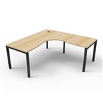 RAPID INFINITY DELUXE 1 PERSON PROFILE LEG SINGLE SIDED CORNER WORKSTATION 1800 X 1800 X 750 X 730MM NATURAL OAK TOP  BLACK FRAME