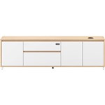 RAPIDLINE EXECUTIVE DESK SIDE CABINET LHC NATURAL OAKWHITE