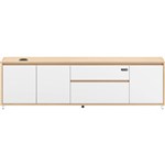 RAPIDLINE EXECUTIVE DESK SIDE CABINET RHC NATURAL OAKWHITE