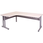 RAPID SPAN C LEG CORNER WORKSTATION WITH METAL MODESTY PANEL 1800 X 1200 X 700MM NATURAL WHITESILVER