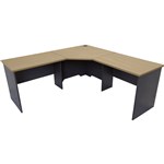 RAPID WORKER CORNER WORKSTATION COMPLETE 1800 X 1800 X 600MM OAKIRONSTONE