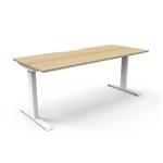 RAPIDLINE BOOST STATIC SINGLE SIDED WORKSTATION 1500MM NATURAL OAK TOP  WHITE FRAME
