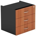 OM FIXED DESK PEDESTAL 3DRAWER LOCKABLE 464 X 400 X 450MM CHERRYCHARCOAL