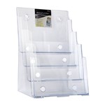 DEFLECTO BROCHURE HOLDER 4 POCKE 4TIER A4 CLEAR