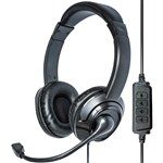 MOKI USB HEADPHONES WITH BOOM MICROPHONE BLACK