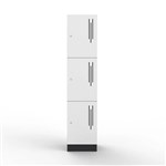 STEELCO LAMINATE LOCKER 3 DOOR 1850 X 400 X 500MM WHITE