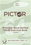 PICTOR PREMIUM EXERCISE BOOK DOTTED THIRDS 18MM 70GSM 64 PAGE A4 PLUTO