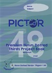 PICTOR PREMIUM A4 48 PAGE PROJECT BOOK 14MM PLAINDOTTED THIRDS 70GSM SAGITTARIUS