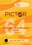 PICTOR PREMIUM A4 64 PAGE PROJECT BOOK 18MM RULED 70GSM BOTANY