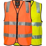PRIME MOVER MW338 HIVIS COTTON VEST ZIPPER CLOSURE REFLECTIVE TAPE
