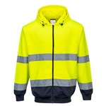 PORTWEST HIGH VISIBILITY ZIPPED HOODY TWOTONE XXXL YELLOW NAVY