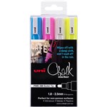UNIBALL CHALK MARKER BULLET TIP 25MM ASSORTED PACK 4