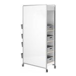VISIONCHART WHITEBOARD HUDDLE MOBILE STORAGE WITH EXTRA 2 SHELVES AND 10 STORAGE BASKETS